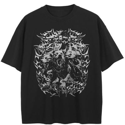 Streetwear Hellhounds Graphic T-Shirt Cotton Unisex Tops Tees Summer Short Sleeves T Shirt