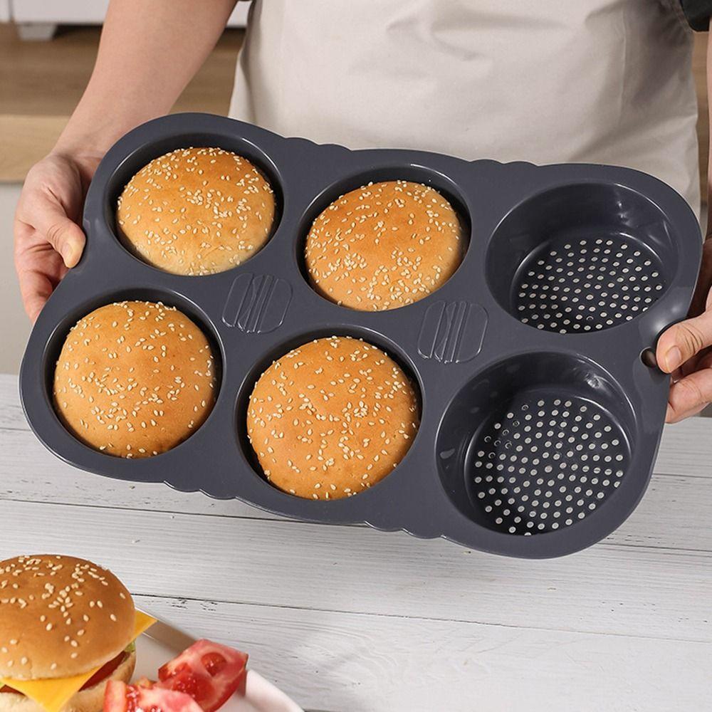 Non-stick Hamburgerbrödsform Silikon Burgerbrödsbakare Värmetålig Brödform Hushåll