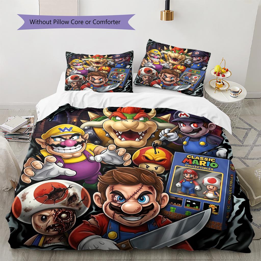 Super Mario Comfortable Soft Duvet Cover, Children Bedding Set Gift, Multiple Sizes -HE134