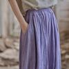 Johnature Women Vintage Wide Leg Pants Elastic Waist Solid Color Trousers Summer Loose Casual Female Pants