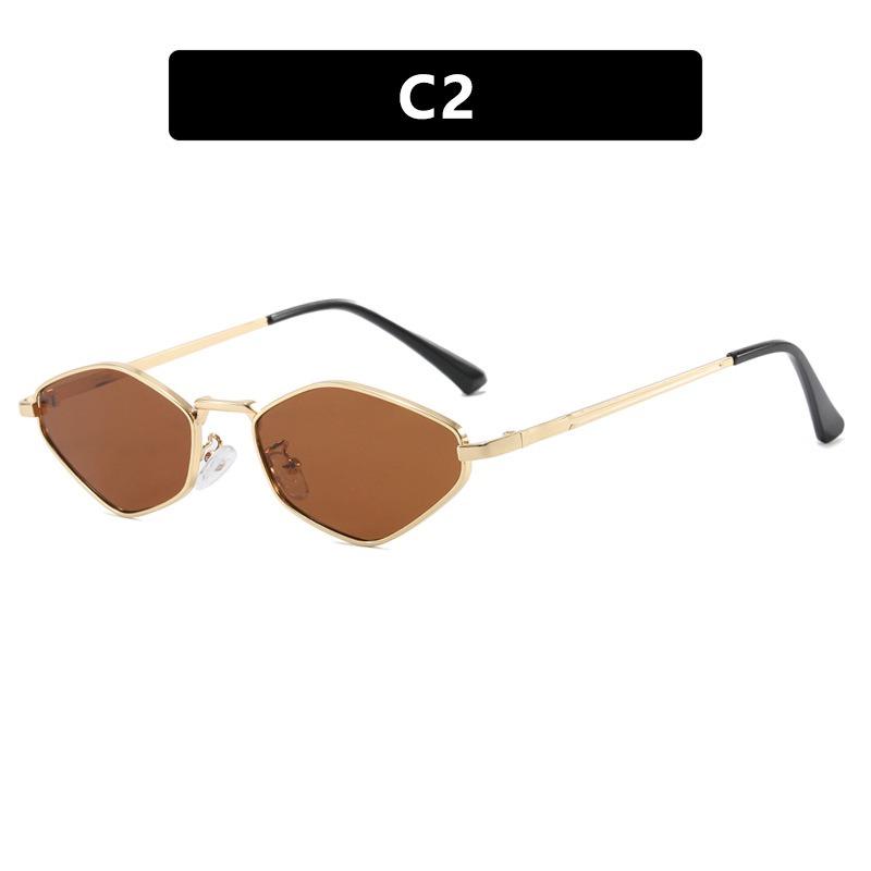 1PC diamond polygon small frame sunglasses  new metal sunglasses for fashion show minimalist women