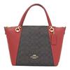 25 Brand Logo PVC Handbag Medium Women's Brown with Red