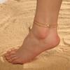 Double Layer Love Heart Couple Bracelet Anklet Fashion Beach Seashell Pearl Chain Jewelry