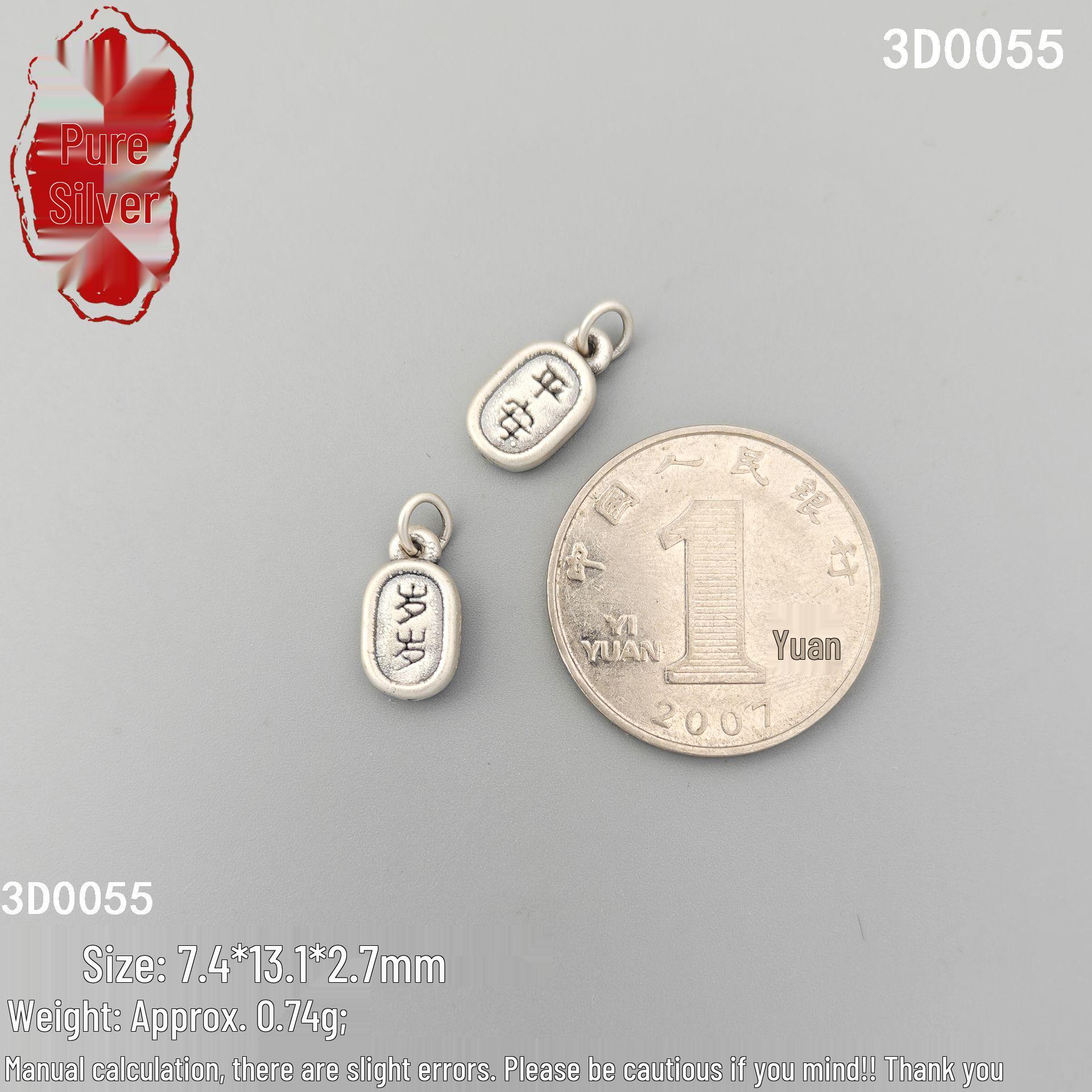 Sterling Silver 999 Year of Peace Pendant with Braided Rope Bracelet/Necklace - 3D Pure Silver for Wealth & Good Fortune 999 Pure Silver: One Price