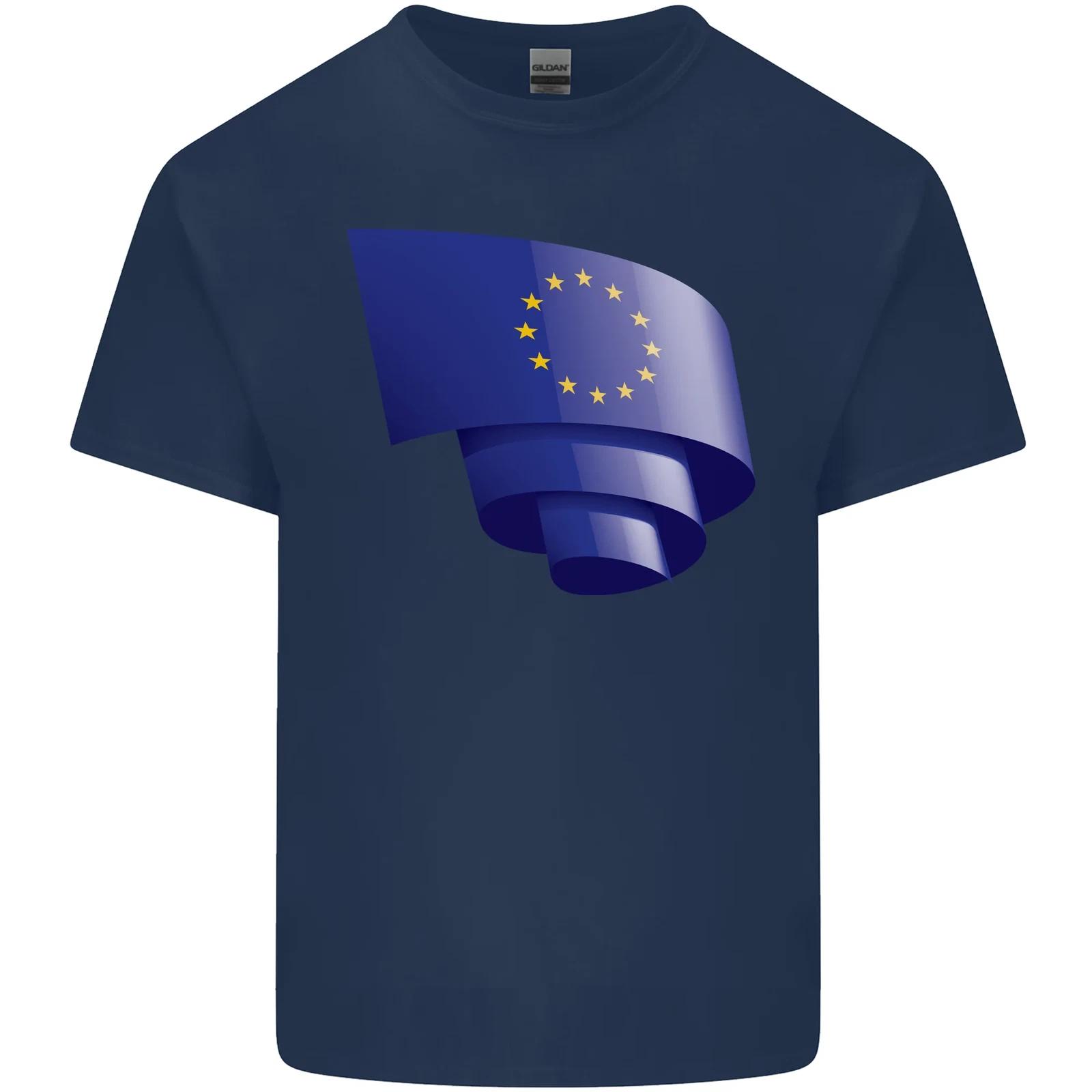 

Curled EU Flag European Union Flag Football Kids T-Shirt Childrens M