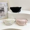 Solid Color Simple Casual Fanny Pack New Versatile Shoulder Messenger Bag Large Capacity Student Sports Breast Bag