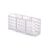 Transparent Dustproof Makeup Storage Box with Brush and Eyebrow Pencil Holders