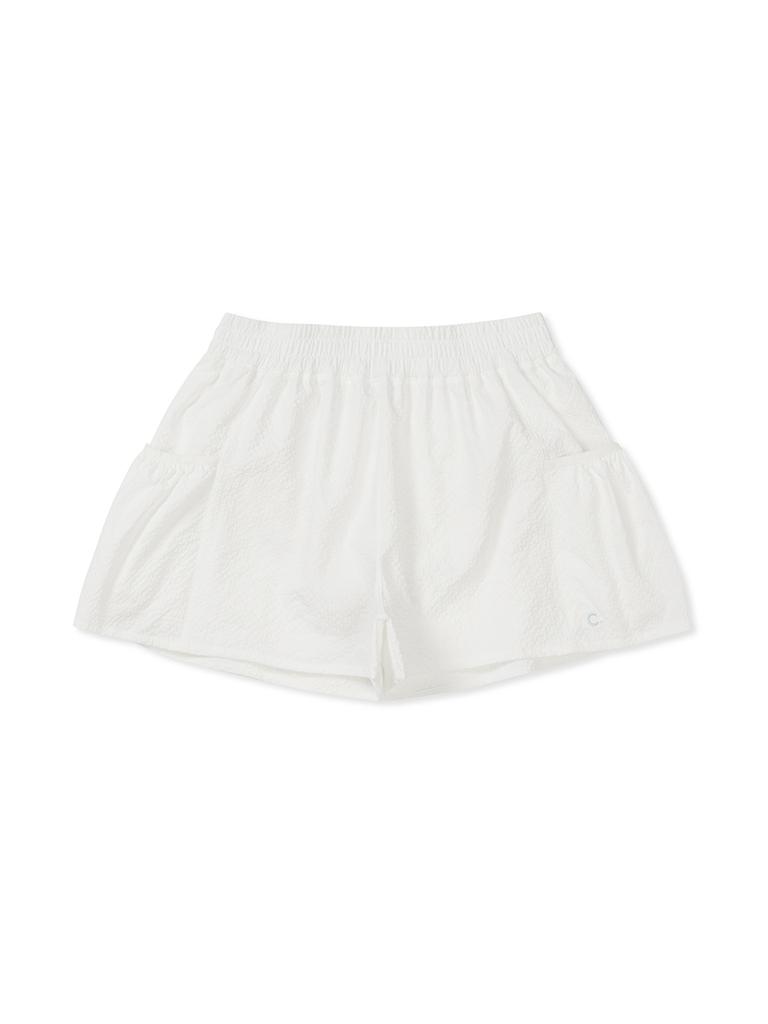CLOVE [25Ss Clove] Seersucker Culottepants (White)