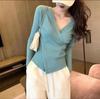 Women's V-Neck Slim Fit Long Sleeve Knit Sweater - 2025 Autumn/Winter Collection