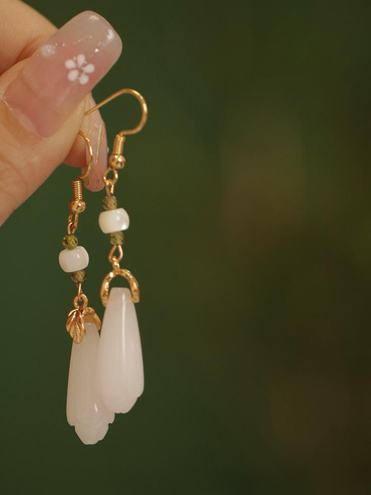 Lily of the Valley Hanfu Pendant Earrings - Ancient Style Cheongsam Accessories for Women