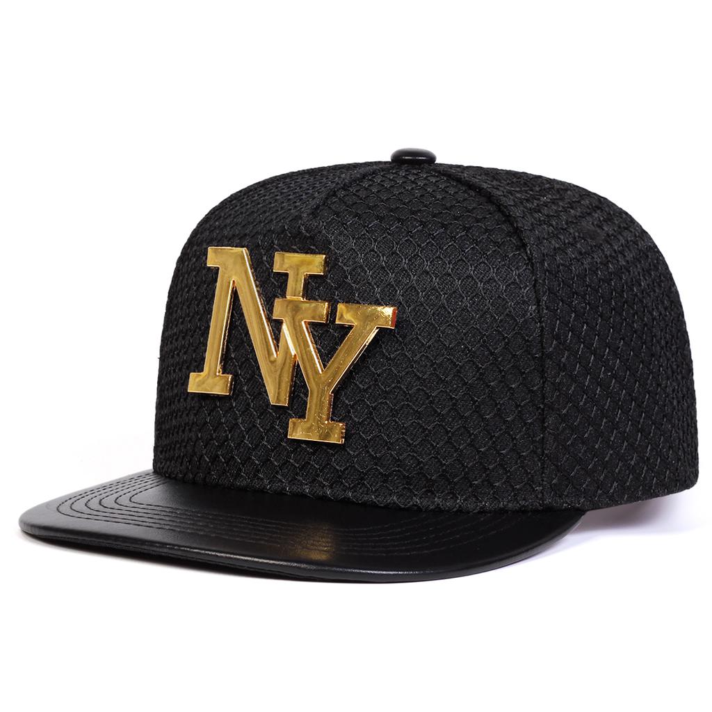Letter Metal Label Decoration Baseball Cap Fashion Grid Snapback Hat Men Outdoor Sports Hats Hip Hop Caps
