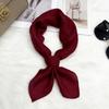 Korean version of solid color big red small square scarf women's plain color spring and autumn warm silk scarf versatile professional scarf decorative