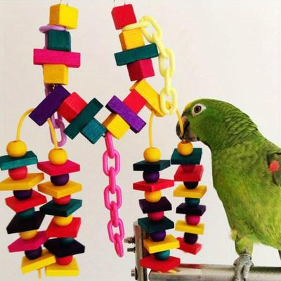 Fargerikt Papegøyebur Tyggleker Kjæledyrfugl Conure Huske Skrape Biteleke