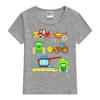Funny cartoon car tractor T-Shirt Kids Oversized Printing Clothing Boys Summer Round Collar Shirt Girl Fashion Streetwear