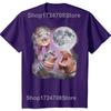 Funny Moo Deng With The Moon Graphic Tshirts Men Womens Fashion Casual Tshirt 100 Cotton Loose Oversized T Shirt