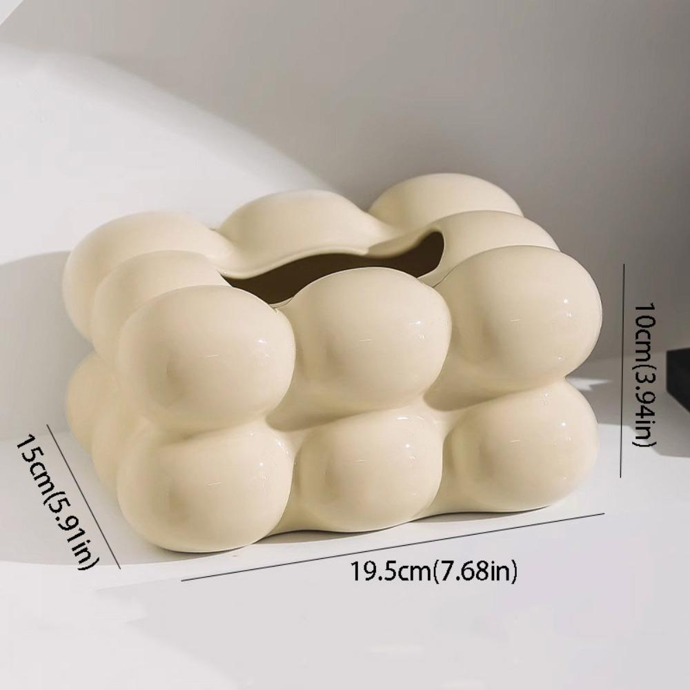 Nordic Style Tissue Box Cover Modern Design Decorative Napkin Holder Marshmallow Shape Refill Type Tissue Holder Living Room