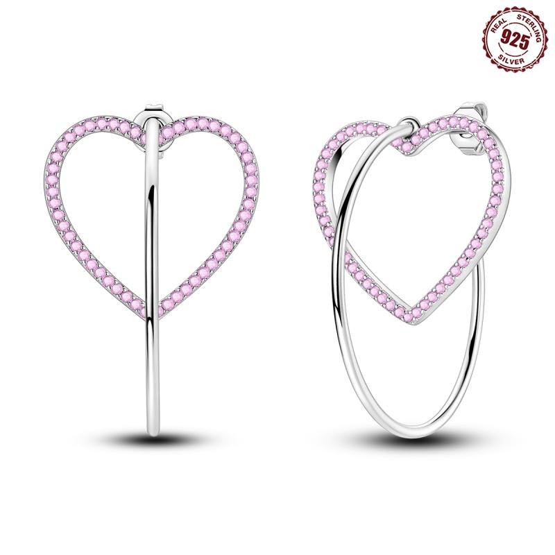 Authentic 925 Silver Infinite love Ear stud For Women Simple Puncture Earrings Fit Girl Birthday Evening Party