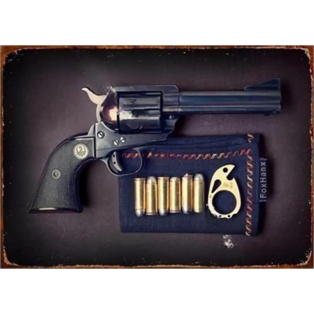 Vintage NEW Pistol HD Tin Painting Metal Sign Poster Home Living Room Bar Club Party Man Cave Art Wall Decorativ Iron Painting