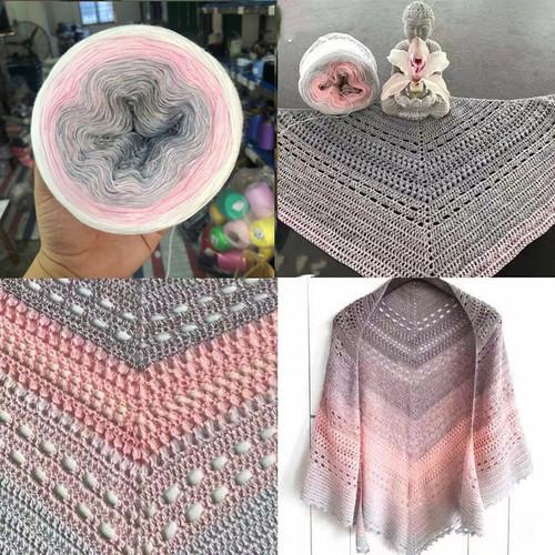 300g Organic Lace Cotton Blend Cake Roll Long Section Dyeing Yarn Hand-woven Shawl Scarf Skirt Hat Crochet Wool
