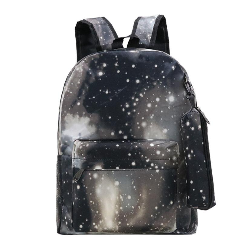 Printed backpack + pencil case casual student schoolbag two-piece set