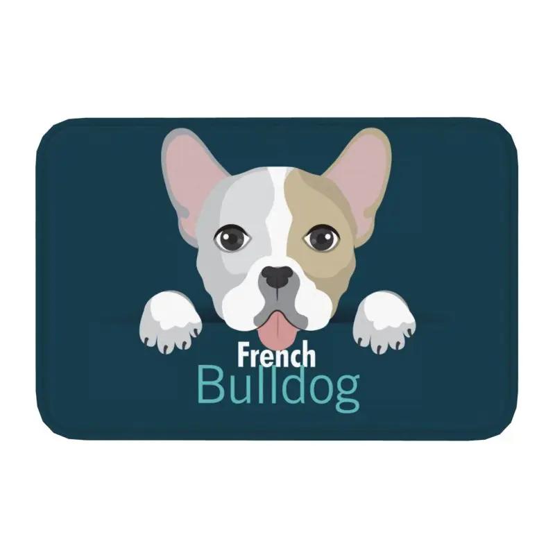 French Bulldog Door Mat with "NOPE" Funny Pattern Non-slip Entrance Rug for Home Decor Dog Lovers Collection