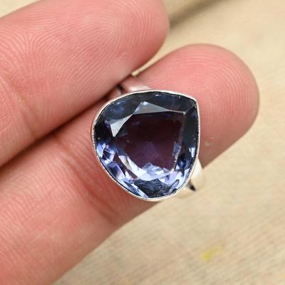 Amazing Iolite Gemstone 925 Sterling Silver Handmade Designer Ring Jewelry All Size