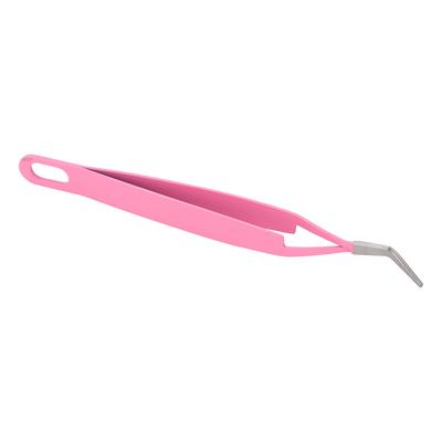 Lash Tweezers Curved Tip Stainless Steel Volume Eyelash Tweezers for Girls Women Beginners Makeup Artists