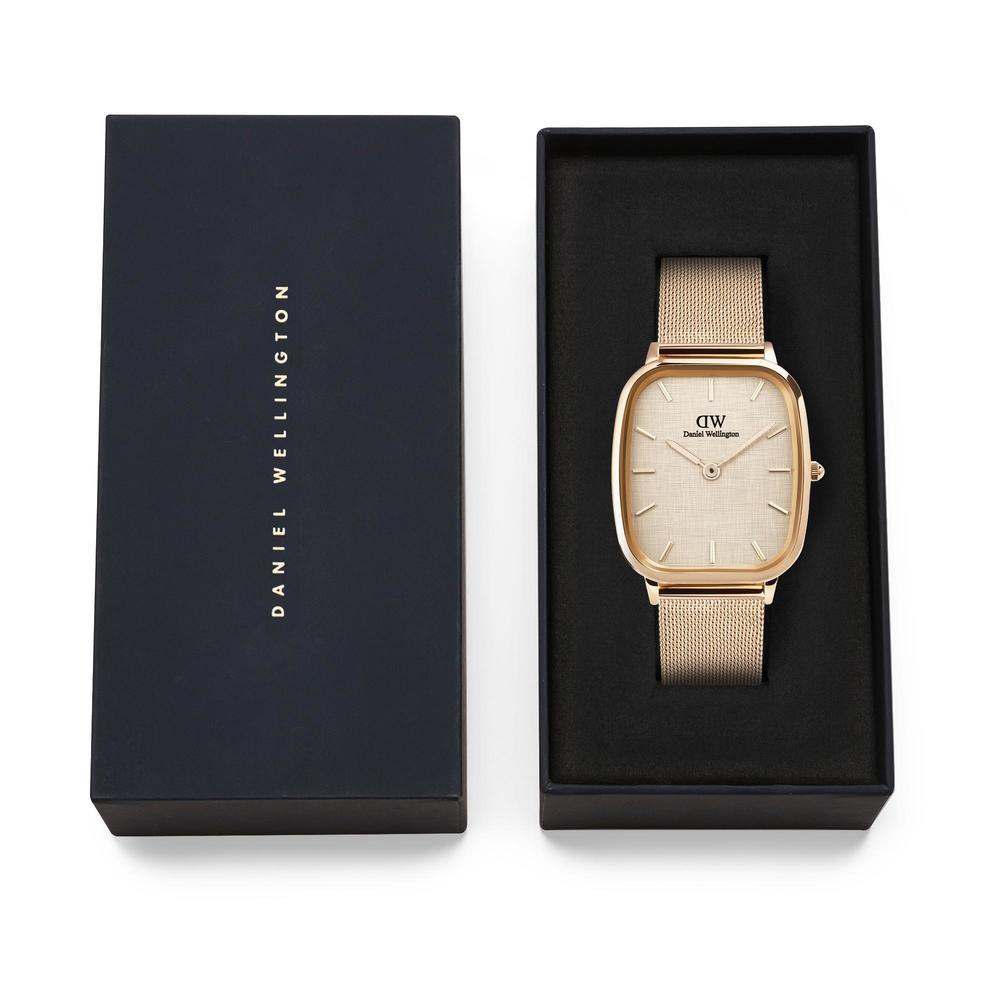 Danielwellingteon Marlon Melrose Linen Rose Gold Mesh Wristwatch