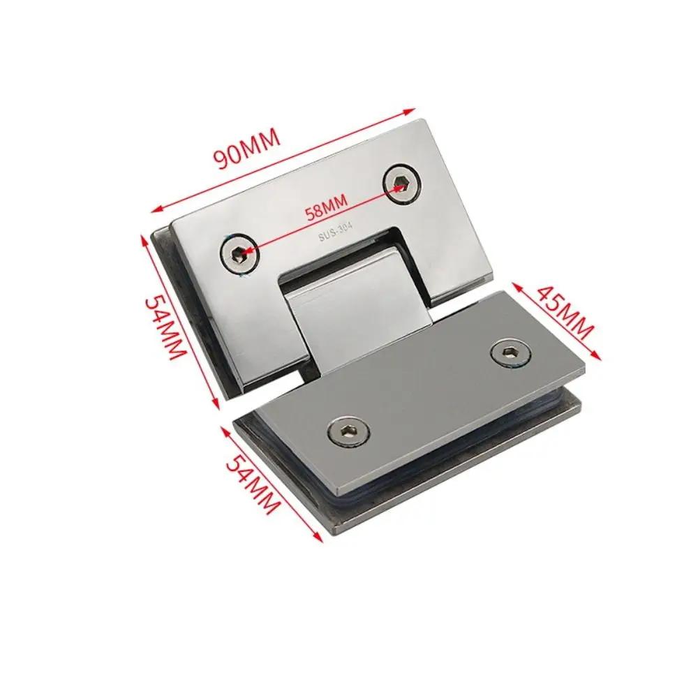 Professional Stainless Steel Glass Door Hinge Silver 135 180 Degree Bathroom Clip Frameless Flat Fixtures Household
