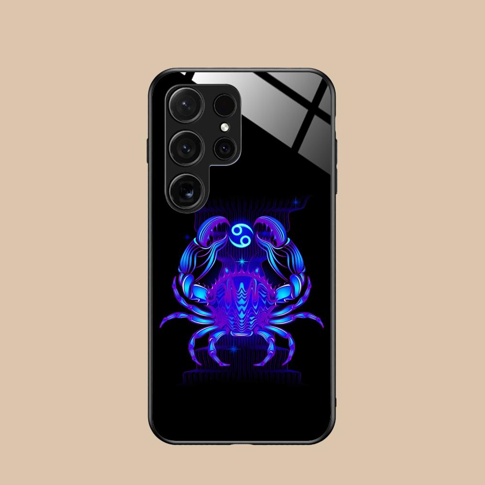 

Zodiac Sign Cancer Mobile Phone Case for Samsung Galaxy S25 S24 S23 S22 S21 S20 Note20 Plus FE Ultra Glass Cover Luxury Pretty Galaxy S25