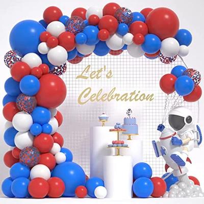 117 Red Blue And White Balloon Set Sequined Balloon Baby Birthday Party Wedding Anniversary Celebration