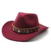 Western cowboy hat American retro big brim top hat Shade sun protection hat Outdoor hiking hat Jazz hat