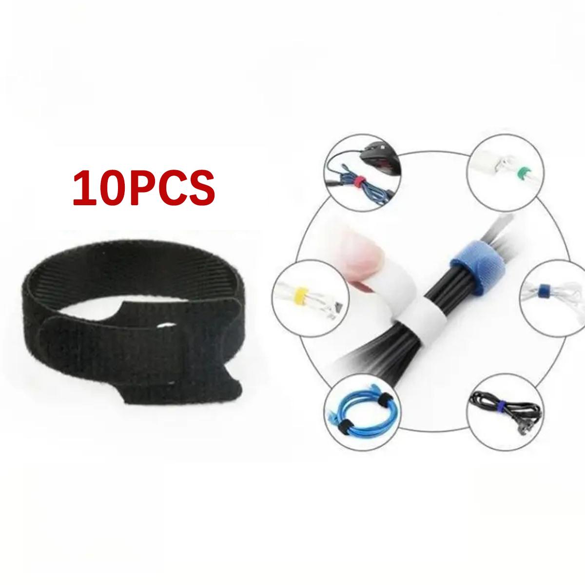 

10/20/30/50/100 шт. Многоразовые кабельные стяжки Крепежный органайзер для проводов Держатель шнуров Веревка Самоклеящиеся Регулируемые ремешки для организации шнуров Органайзер для рабочего стола 10psc