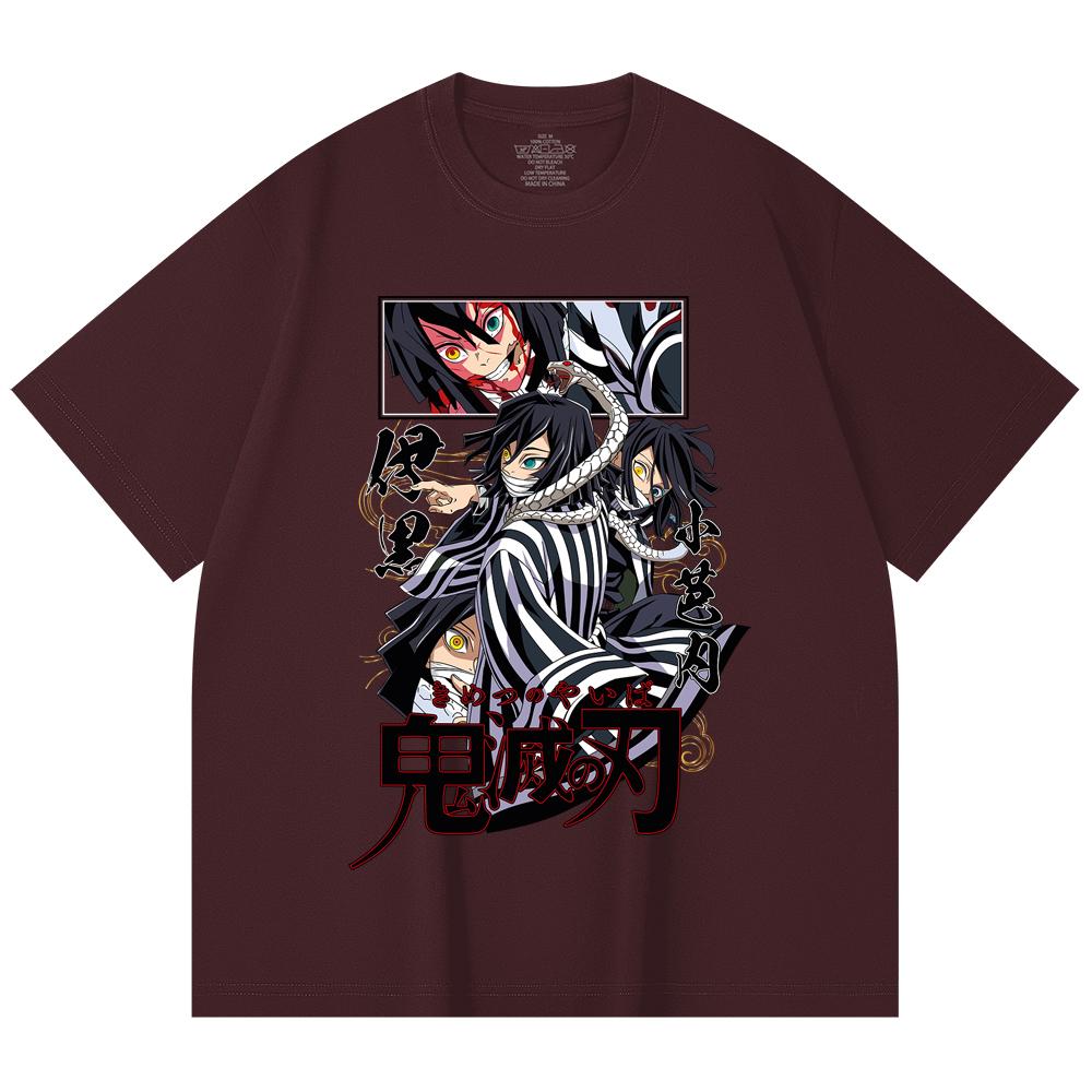 

230 Gsm 100% Cotton Demon Slayer V95 Iguro Print Unisex Heavy Cotton T Shirt 2XL