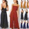 Elegant Womens Polka Dot Jumpsuit With Sleeveless And Wide Leg Pants Backless Design