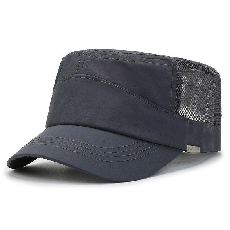 Flat Top Hat Men's Mesh Hat Outdoor Quick Drying Summer New Hat Men's Sun Spring and Autumn Cool Hat Duck Tongue Summer