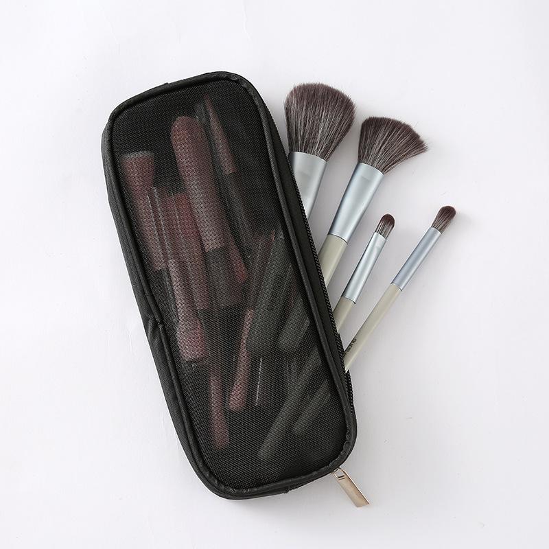 Transparent Influencer Travel Makeup Brush Bag - Large Capacity, Stylish & Portable