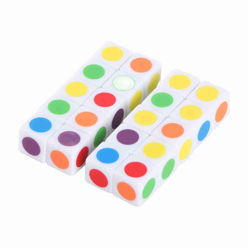 20Pcs Color Dot Dice 6 Colors Right Angle Teaching Dice for Board Games Digital Teaching