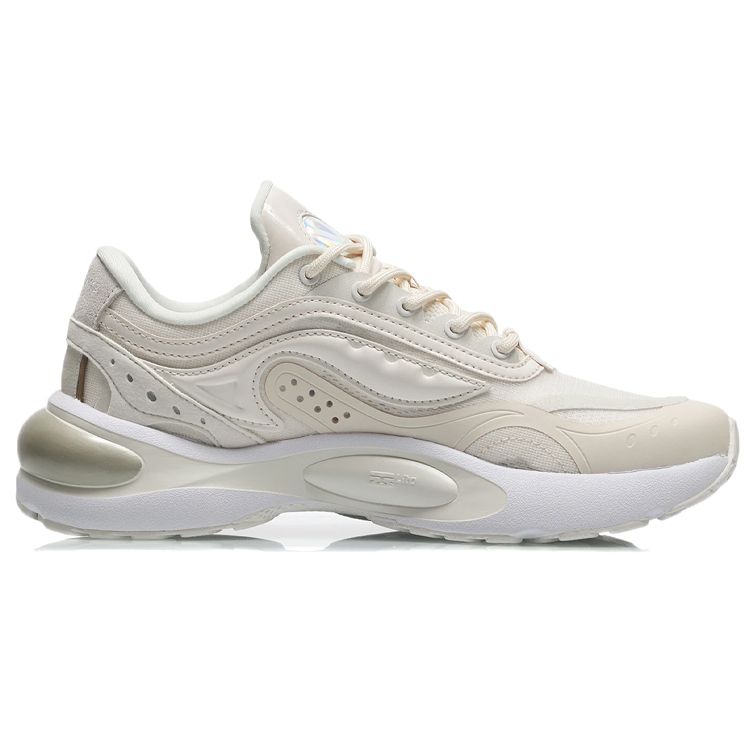 Li Ning V8 Non-Slip Wear-Resistant Low-Top Running Shoes Women Sneakers Eggshell-Gray ARHR056-2