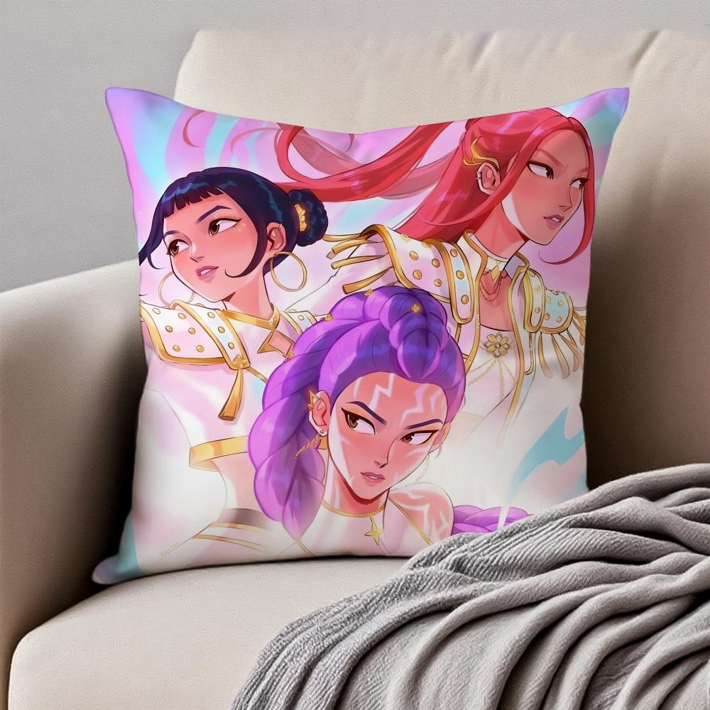 Popular Virtual American Band HHUNTRX Cushion Cover Pillowcase Antidustmite Invisible Zipper Short Plush Sofa Cushion