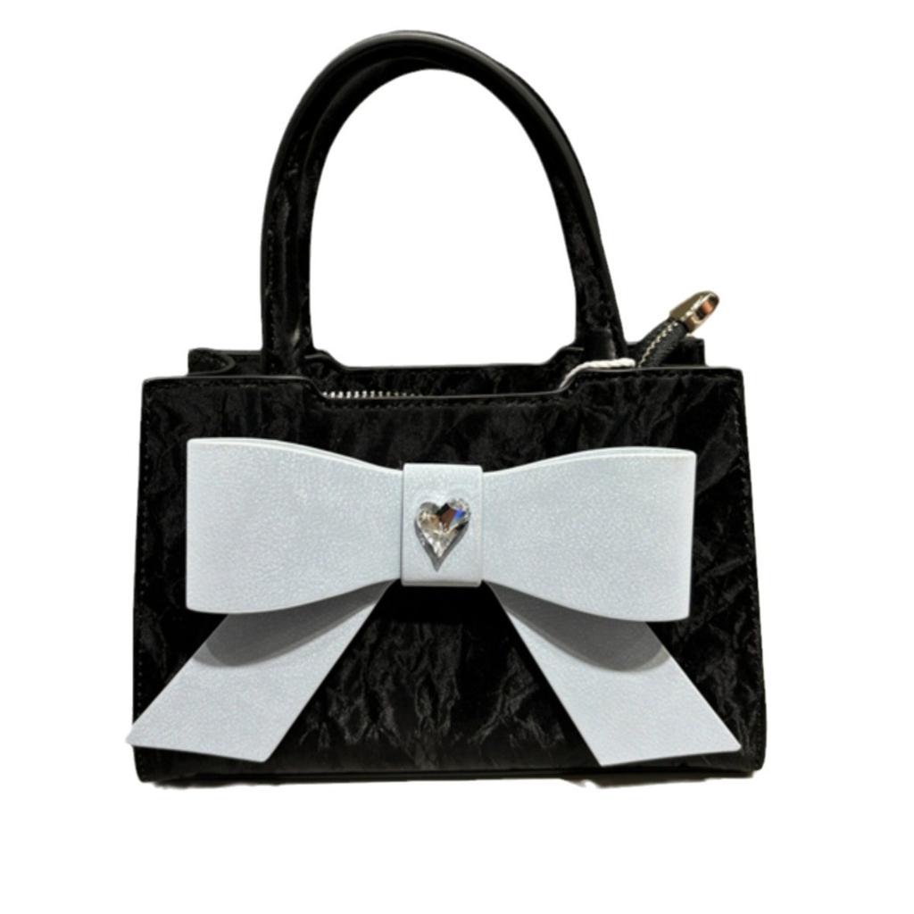 Geantă nouă Bow Girl, dulce și drăguță, de mână, mică, pătrată, versatilă, cu un singur umăr, geantă crossbody pentru femei