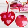 Pack of 12 Plaids Check Fabric Heart Shape Hanging Ornaments Pendants for Valentines Day Wedding Decors Party Supplies