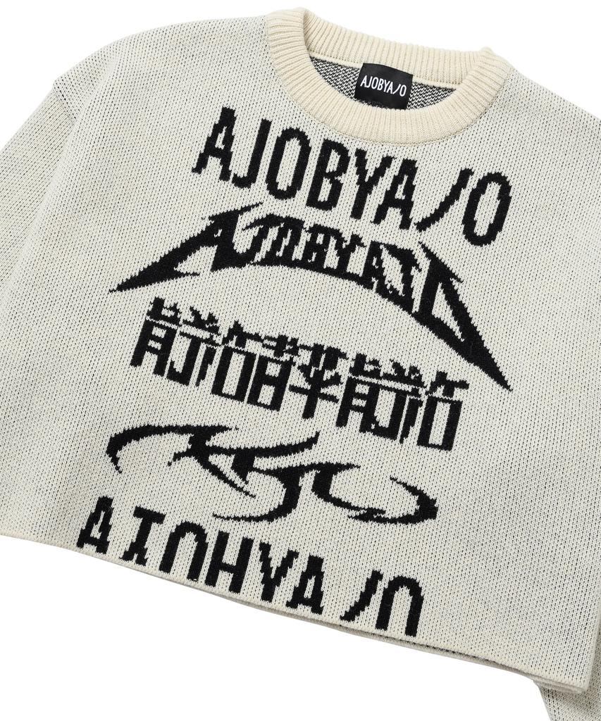 AJOBYAJO [Pba] Total Logo Cropped Sweater [Ivory]