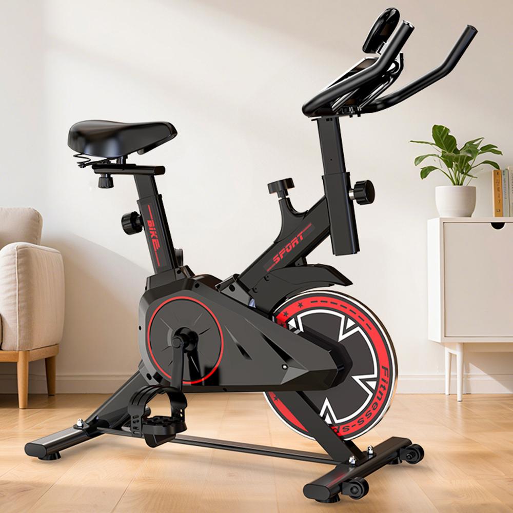 Bicicleta de Spinning iScooter Con Resistencia de 3-5 kg Manillar Ajustable y Reloj Digital Bicicleta de Spinning Silenciosa Negra QK101