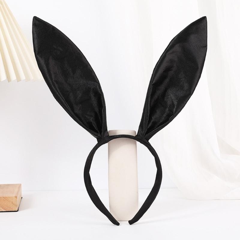Plush Rabbit Ear Shape Headband Bowtie and Tail Set Carnival Costume Supplies