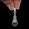 Natural Labradorite 10mm Round Gemstone Celtic Knot Triquetra Pendant 925 Sterling Silver Pendant For Women & Girls