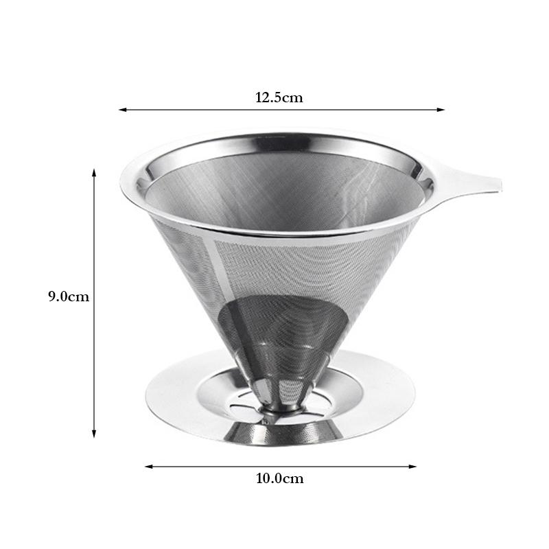 Stainless Steel Coffee Filter Reusable Pour Over Coffee Dripper Double Layer Mesh Drip Coffee Filter Basket Coffee Accessories