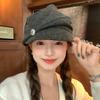 Japanese pleated silver label loose beret children autumn Sichuan West travel breathable octagonal hat casual versatile painter hat