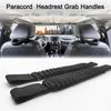 Paracord Headrest Grab Handles for Jeep Tacoma Bronco,Heavy-Duty Back Seat Grab Handles (Black)