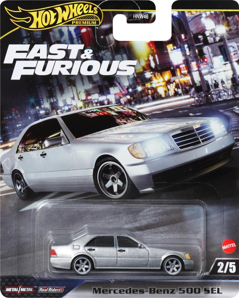 Hot Wheels Fast & Furious - Mercedes-Benz 500 SEL Vehicle Toy, Silver, for Ages 3 and Up, HRT94